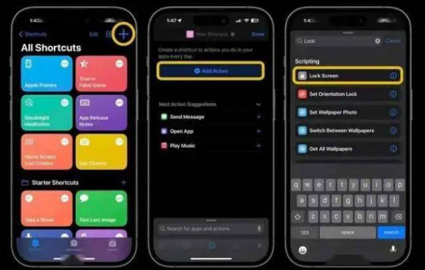 周矶管理区苹果14锁屏维修店分享iPhone14升级iOS16.4后如何创建锁屏快捷方式 