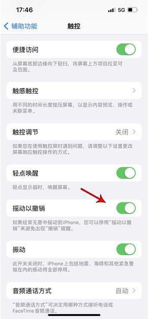 周矶管理区苹果手机维修分享iPhone手机如何设置摇一摇删除文字 